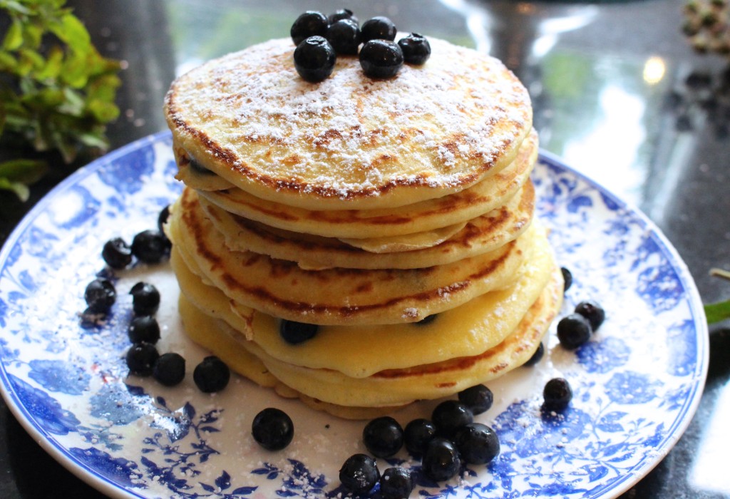 Pancakes mit Heidelbeeren - Schlabola